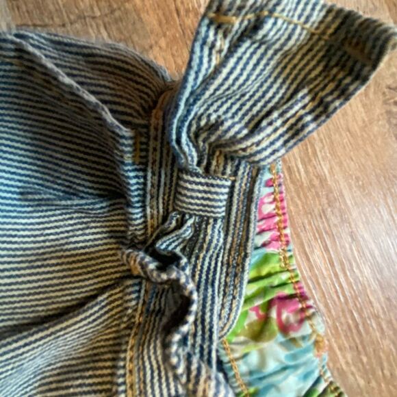 Osh Kosh Genuine Kids Navy Denim Striped Cuffed Shorts Size 2T - Picture 5 of 10